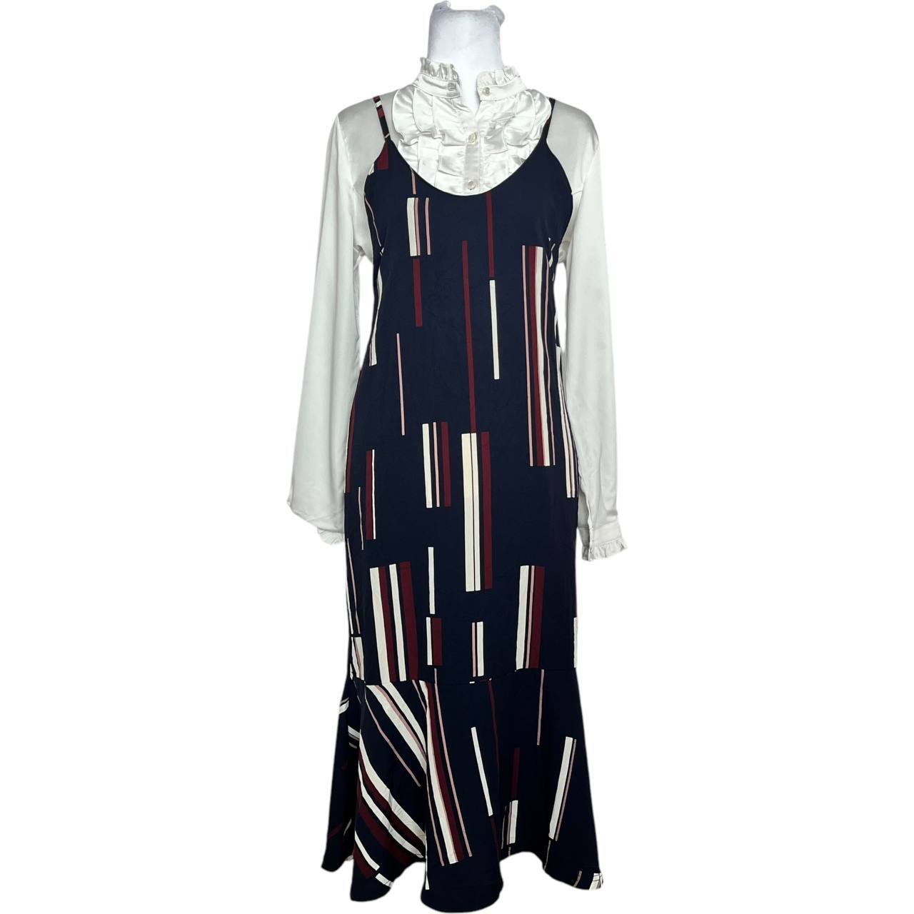 Striped Flare Slip Dress