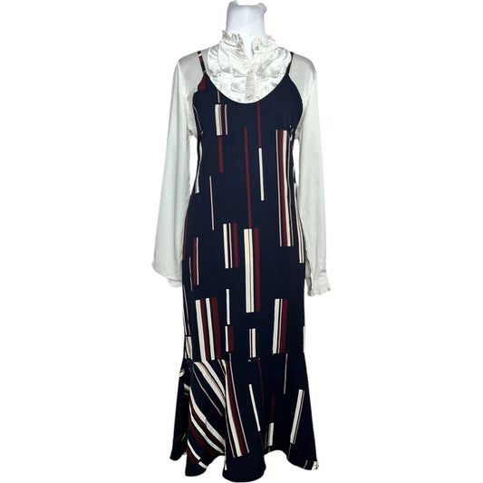 Striped Flare Slip Dress