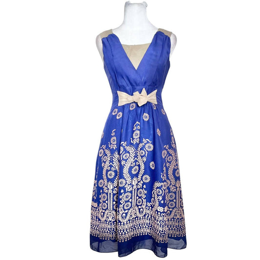 Vintage Blue Floral Dress