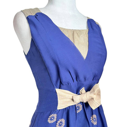 Vintage Blue Floral Dress