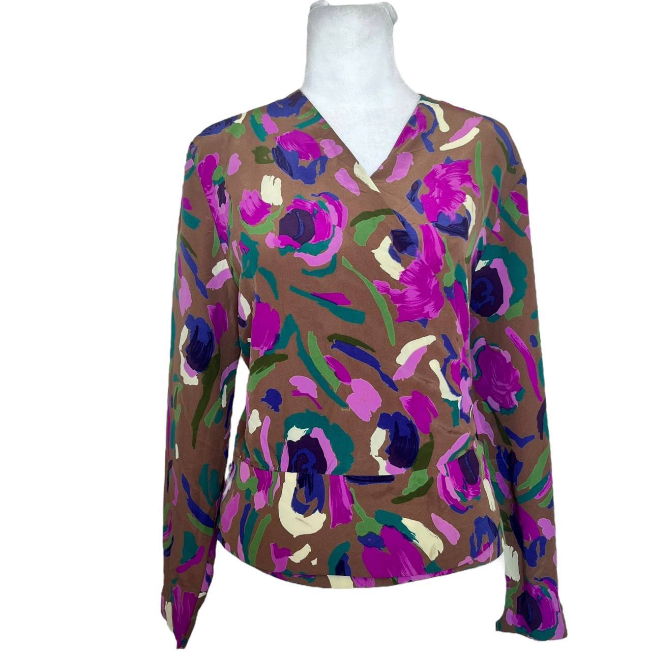 Floral V-Neck Long Sleeve Blouse