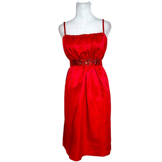 Striped Red Spaghetti Dress