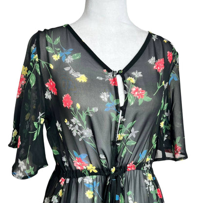 Sheer Bloom Midi Dress