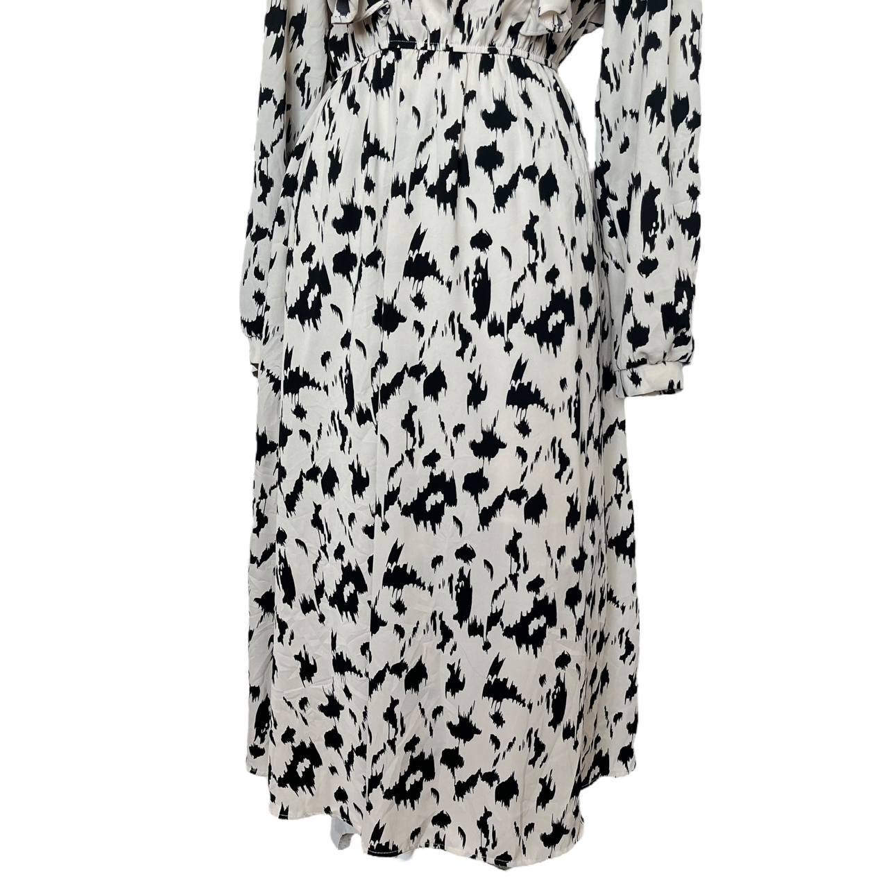 Abstract Ruffle Midi Dress