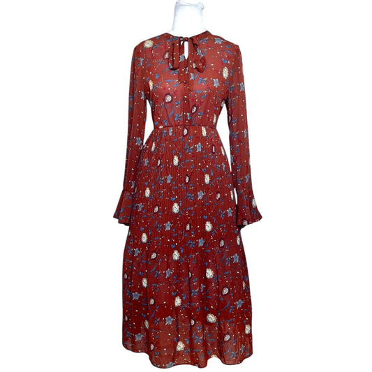Vintage Maroon Midi Dress