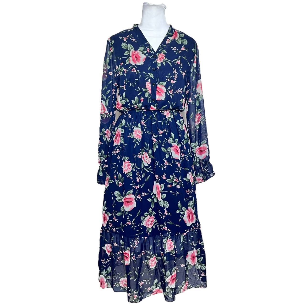 Navy Floral Dress