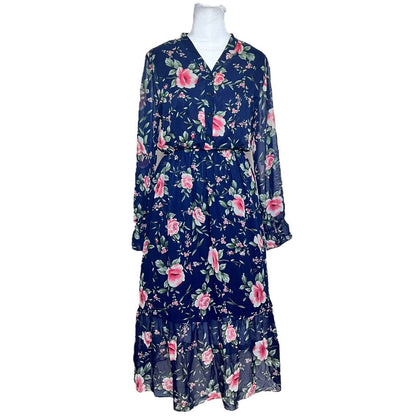 Navy Floral Dress