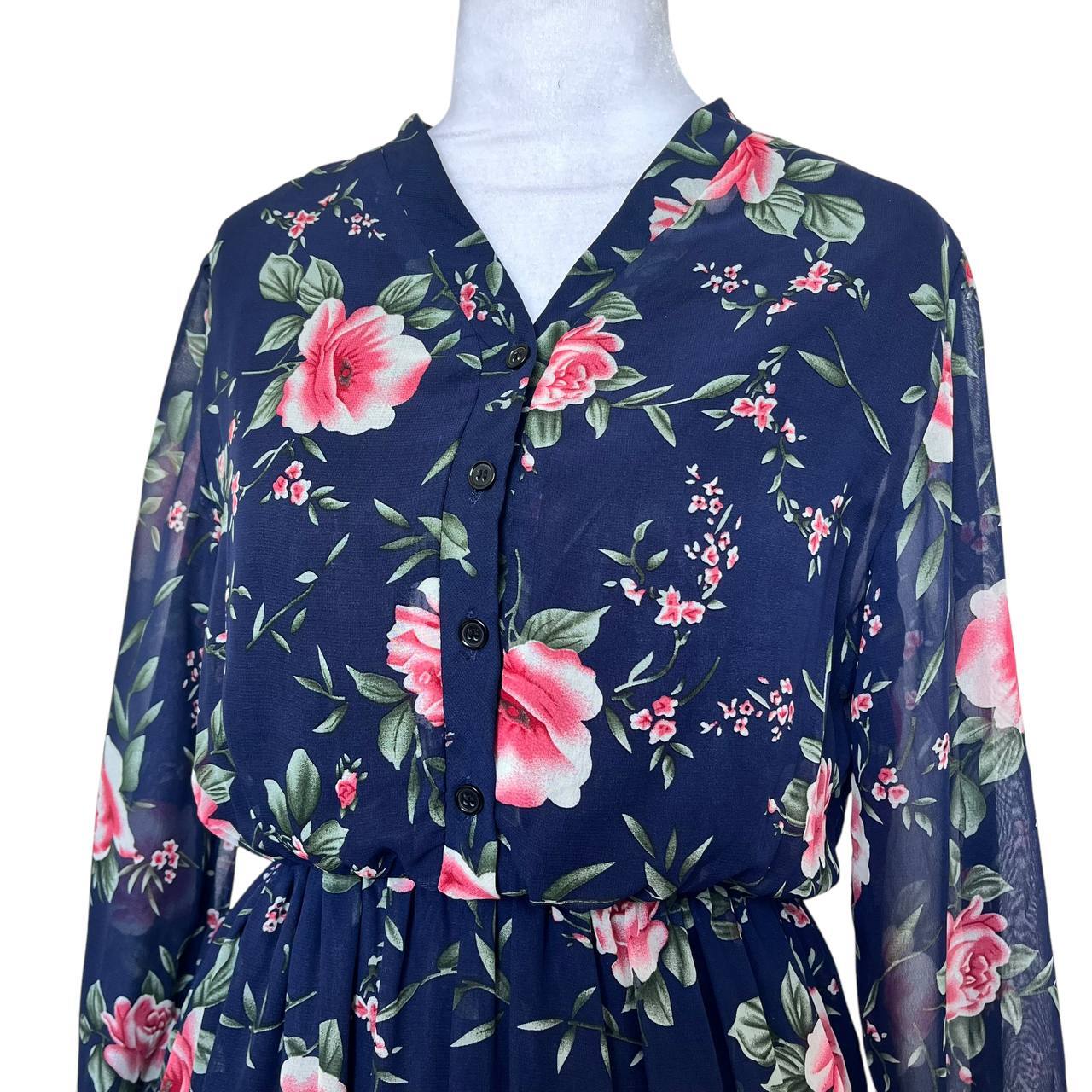 Navy Floral Dress