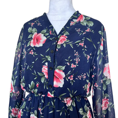 Navy Floral Dress