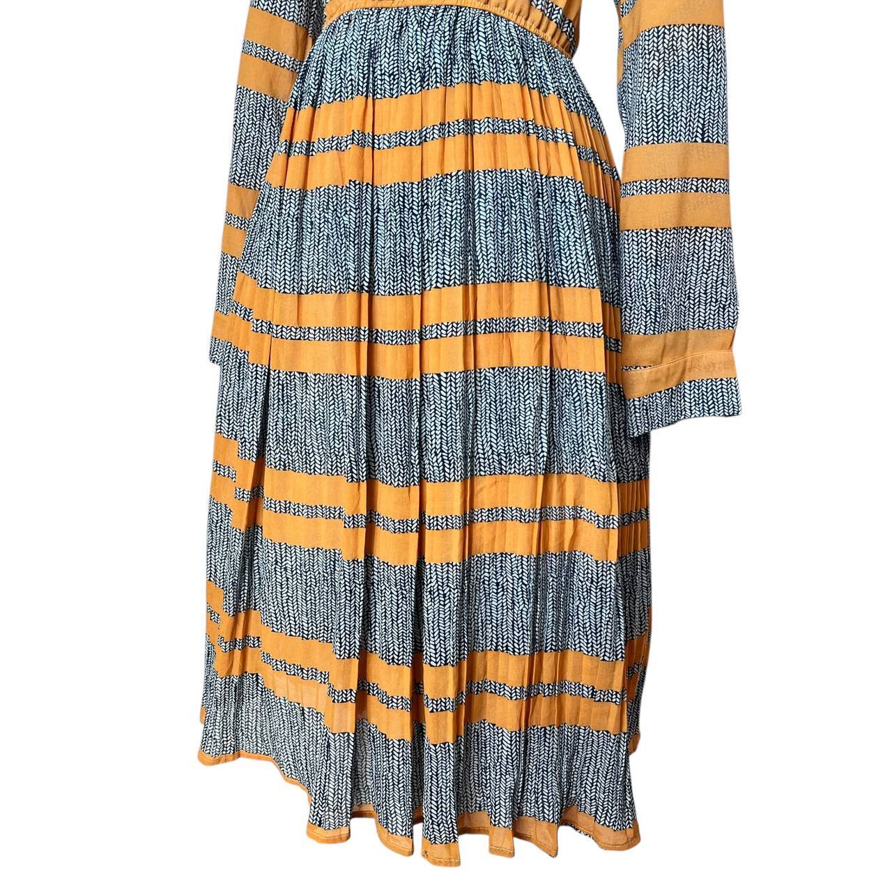 Orange Gray Striped Dress