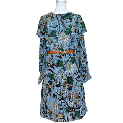 Floral Print Light Blue Dress