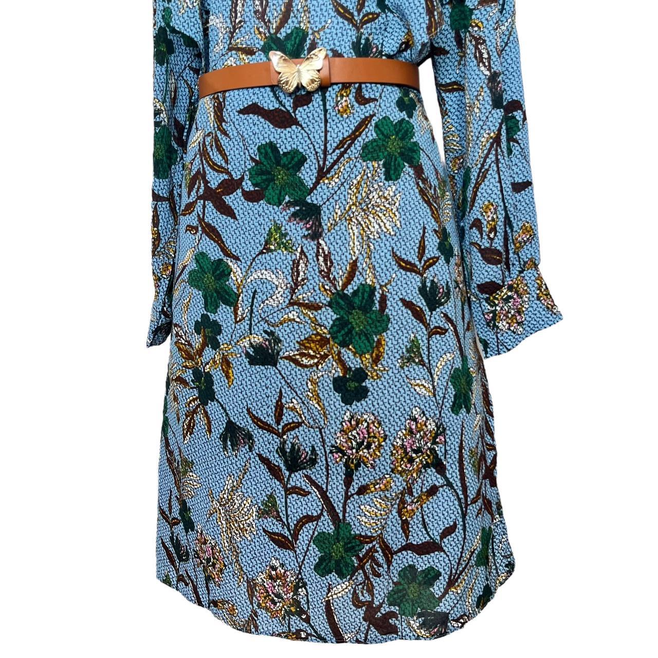 Floral Print Light Blue Dress