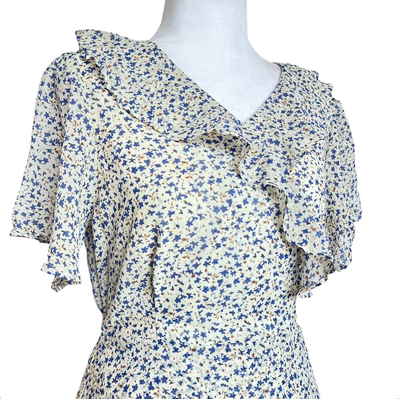 Navy White Wrap Dress