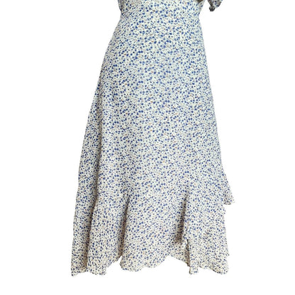 Navy White Wrap Dress