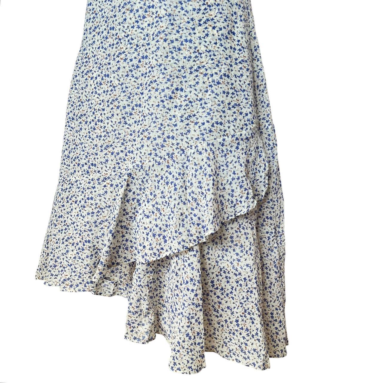 Navy White Wrap Dress