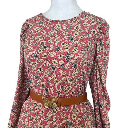 Pink Floral Wrap Dress