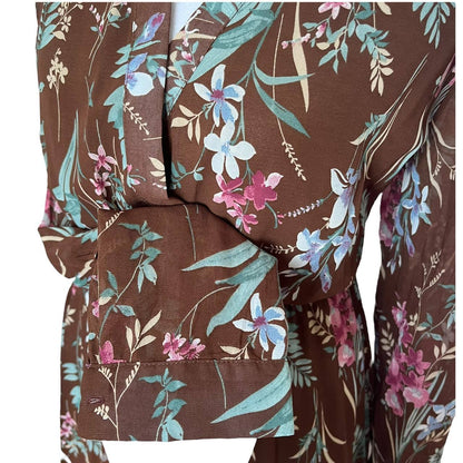 Floral Brown Midi Dress