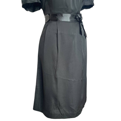 Satin Black Ribbon Dress