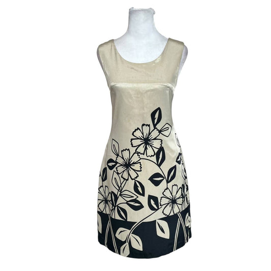 Beige Floral Mini Dress