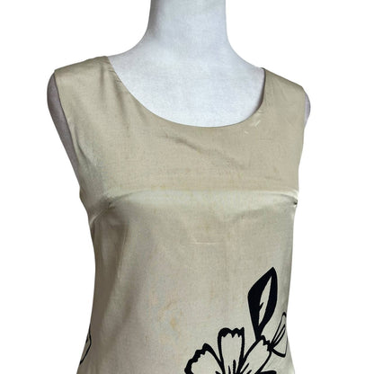 Beige Floral Mini Dress