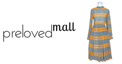 Orange Gray Striped Dress