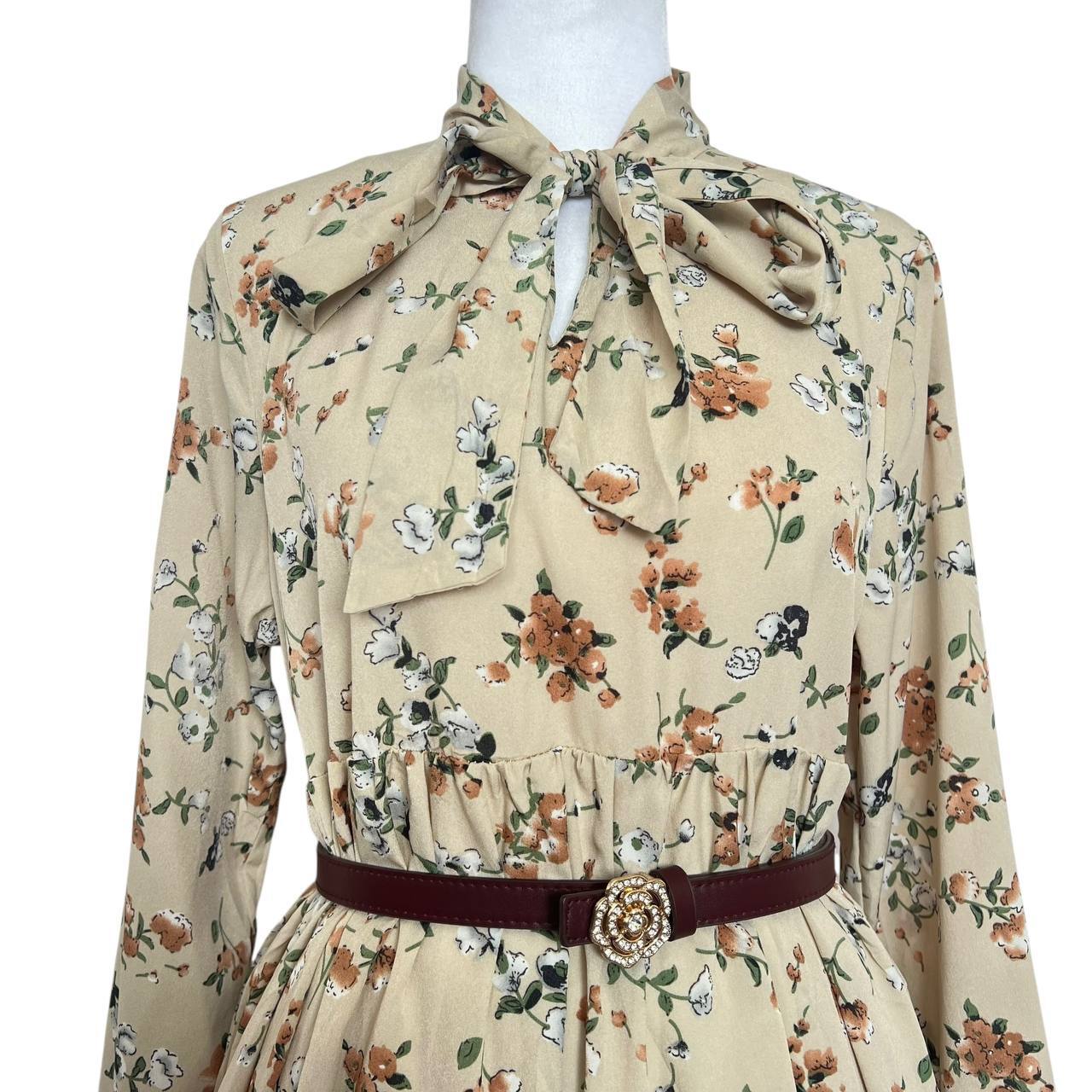 Unclear Floral Tie Dress