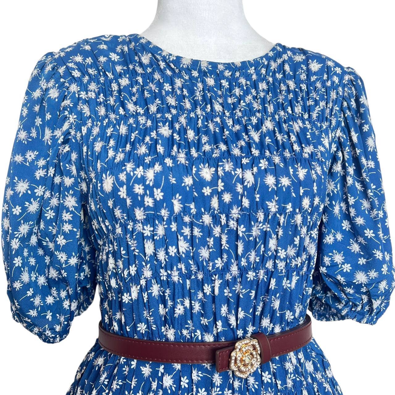 Blue Floral Mini Dress