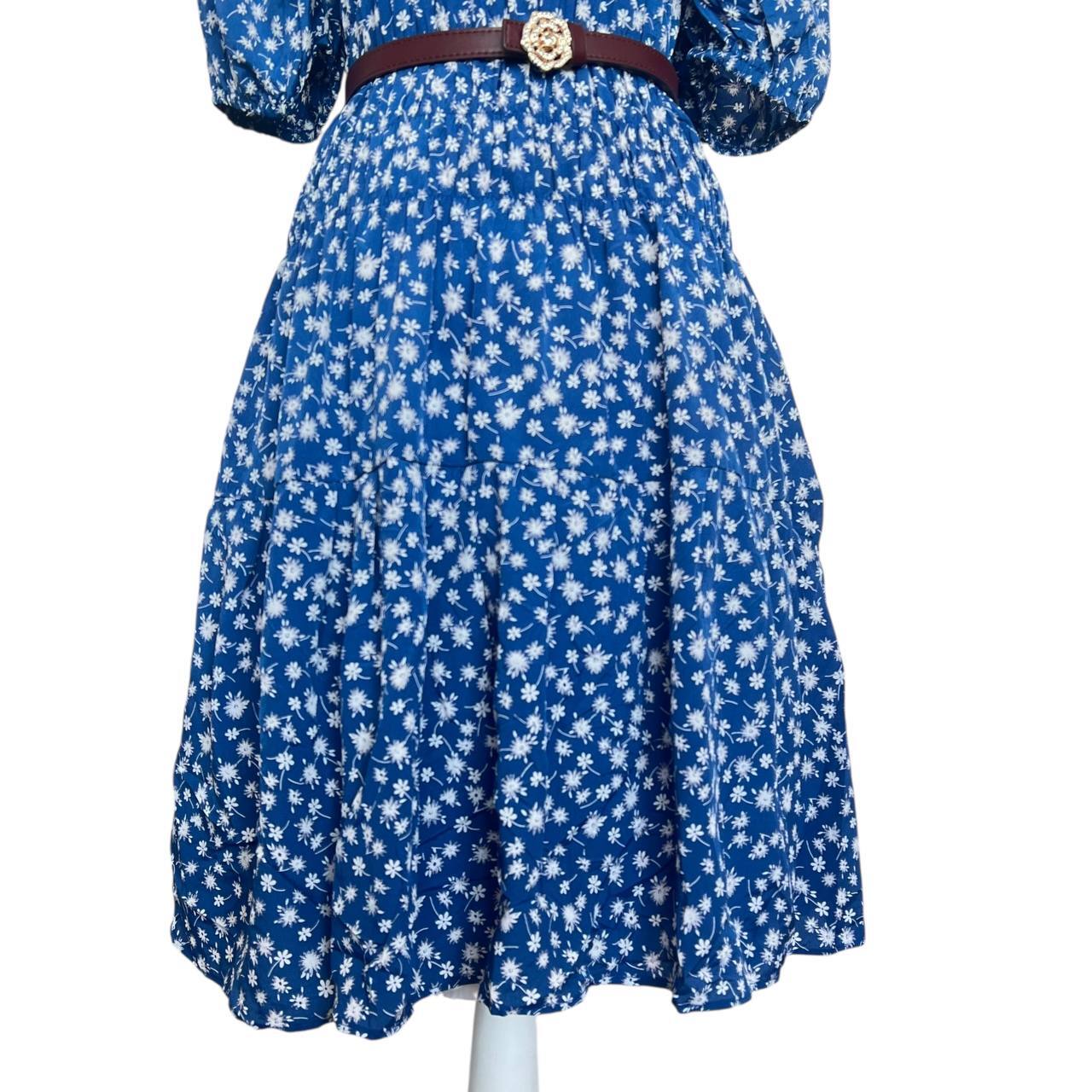 Blue Floral Mini Dress