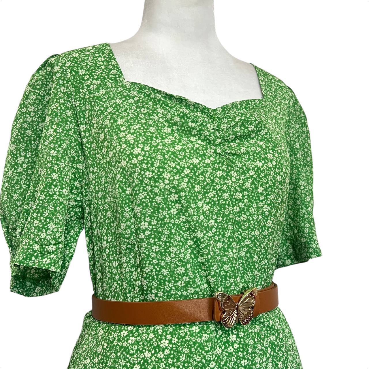 Green Floral Midi Dress