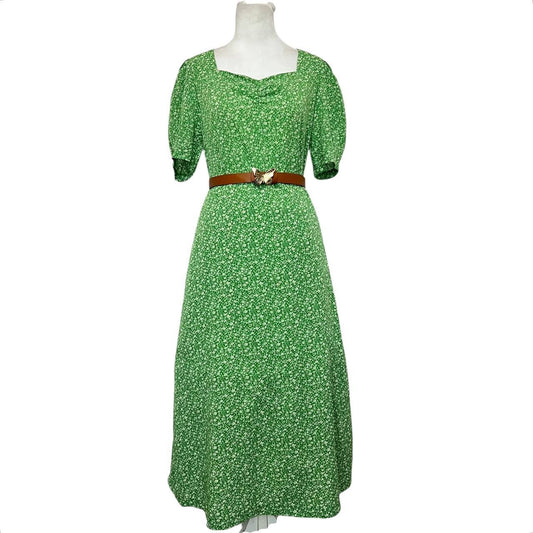 Green Floral Midi Dress