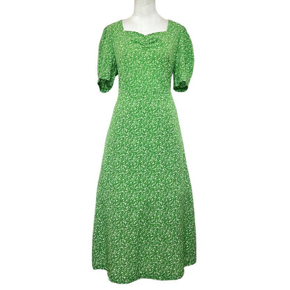 Green Floral Midi Dress
