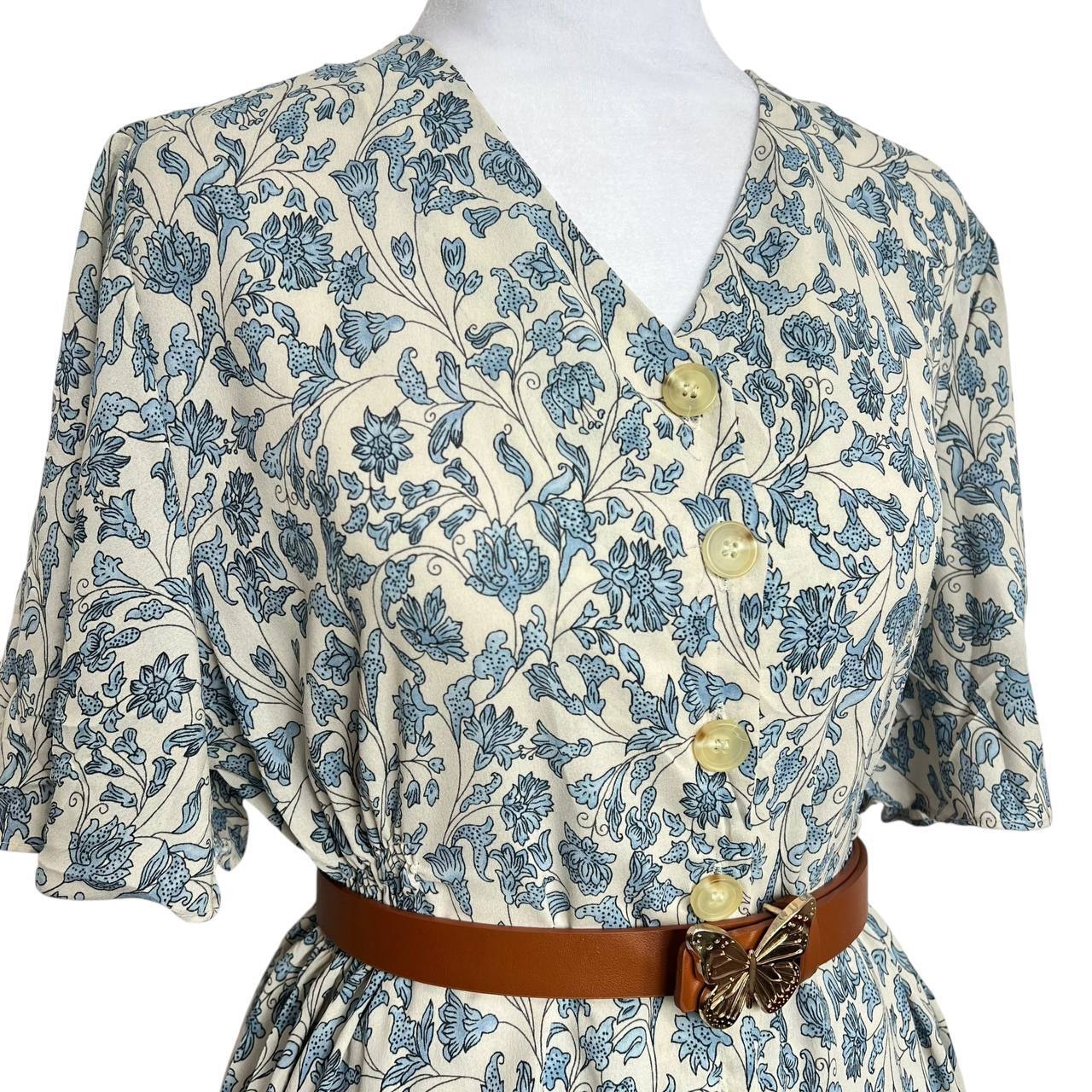 Vintage Floral Midi Dress