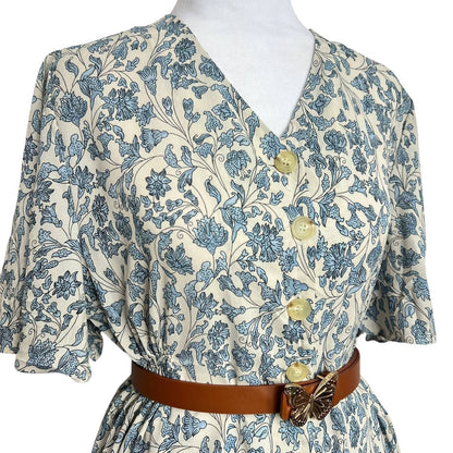 Vintage Floral Midi Dress