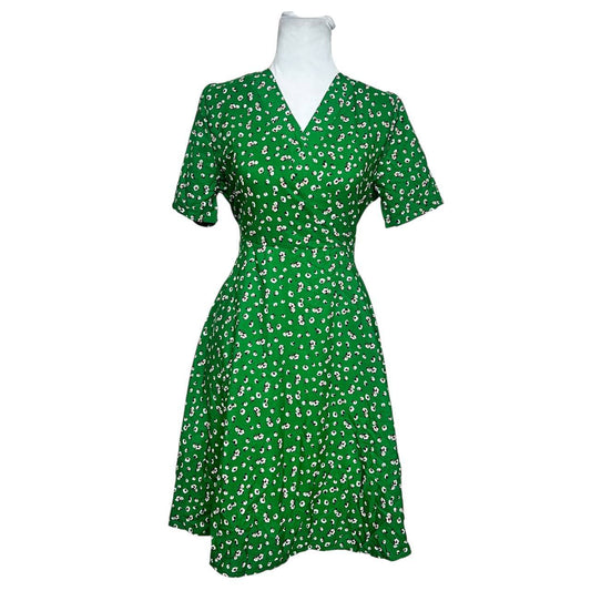 Green Floral A-line Dress