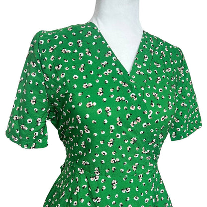 Green Floral A-line Dress