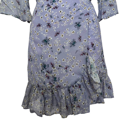 Purple Floral Wrap Dress