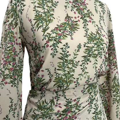 Cream Green Floral Mini
