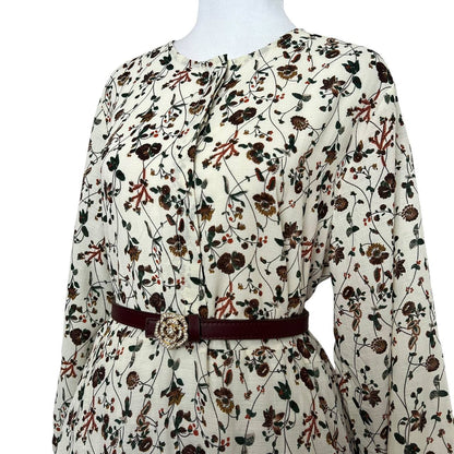 White Floral Knee Dress