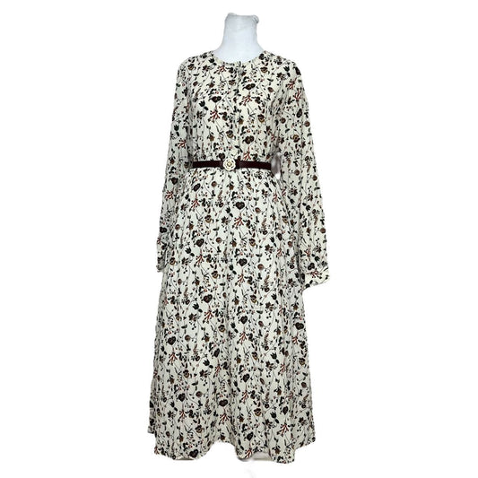 White Floral Knee Dress