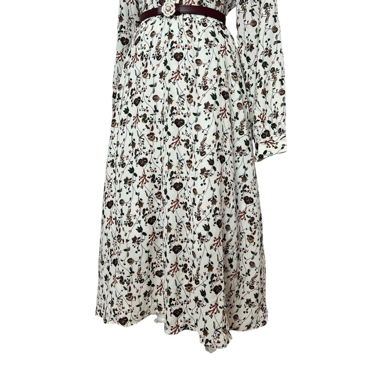 White Floral Knee Dress