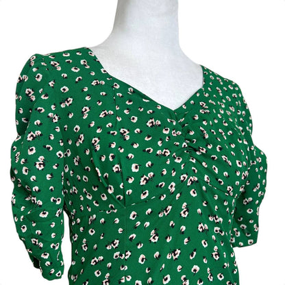 Green Floral Sweetheart Mini Dress