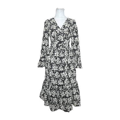 Floral Wrap Ruffle Dress