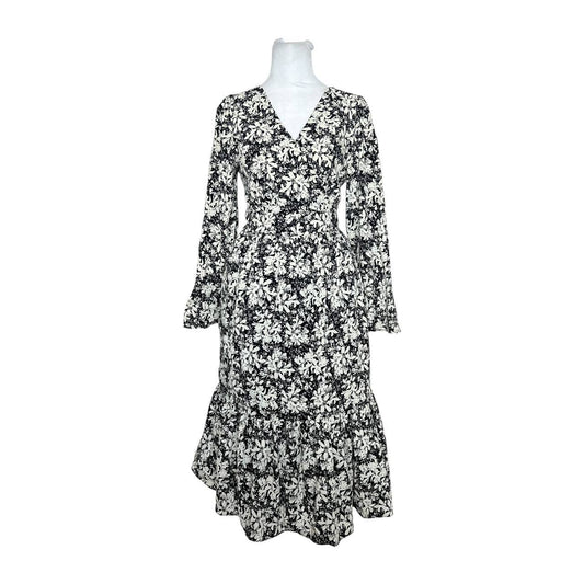 Floral Wrap Ruffle Dress