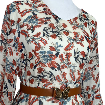 Floral Belted Mini Dress