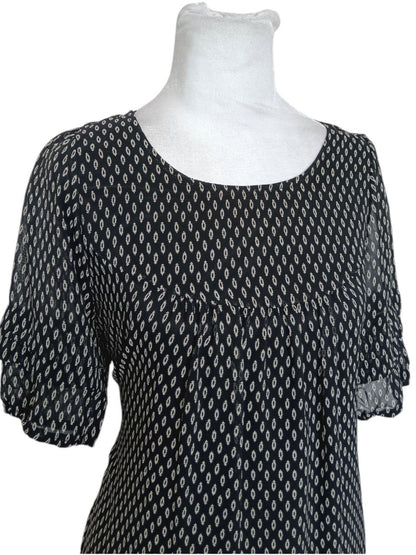 Geometric Ruffle Hem Dress