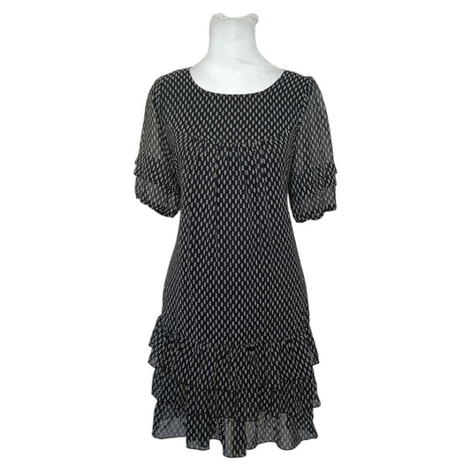 Geometric Ruffle Hem Dress
