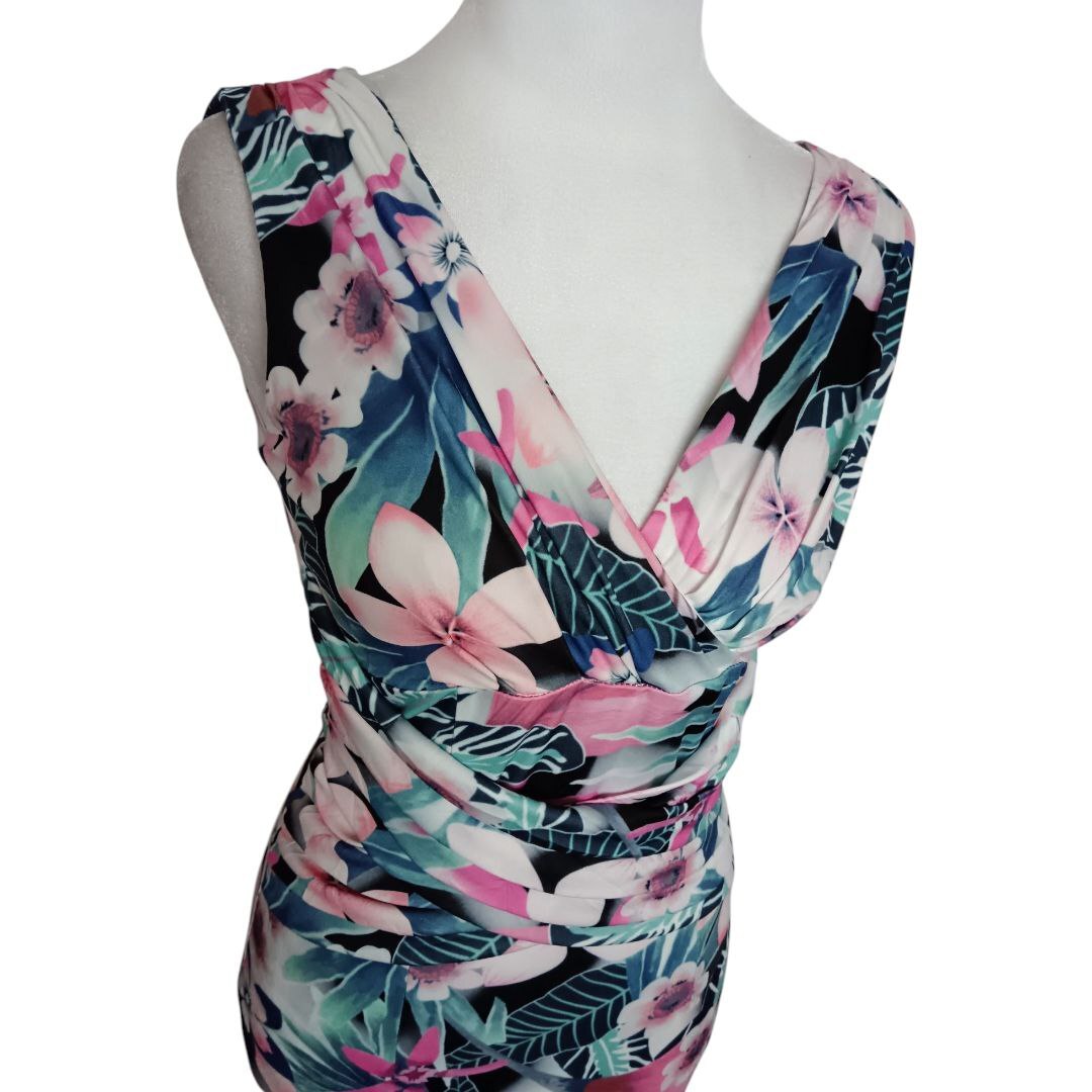 Ruched Floral Sheath Dress