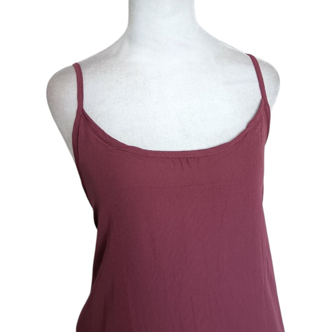 Burgundy Spaghetti Strap Slip Maxi