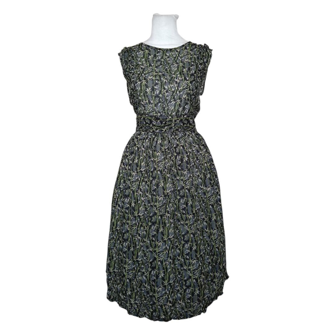 Sleeveless Patterned Midi Dress