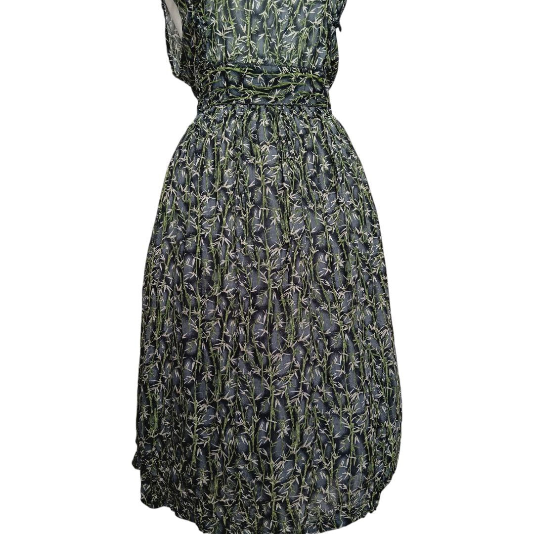 Sleeveless Patterned Midi Dress